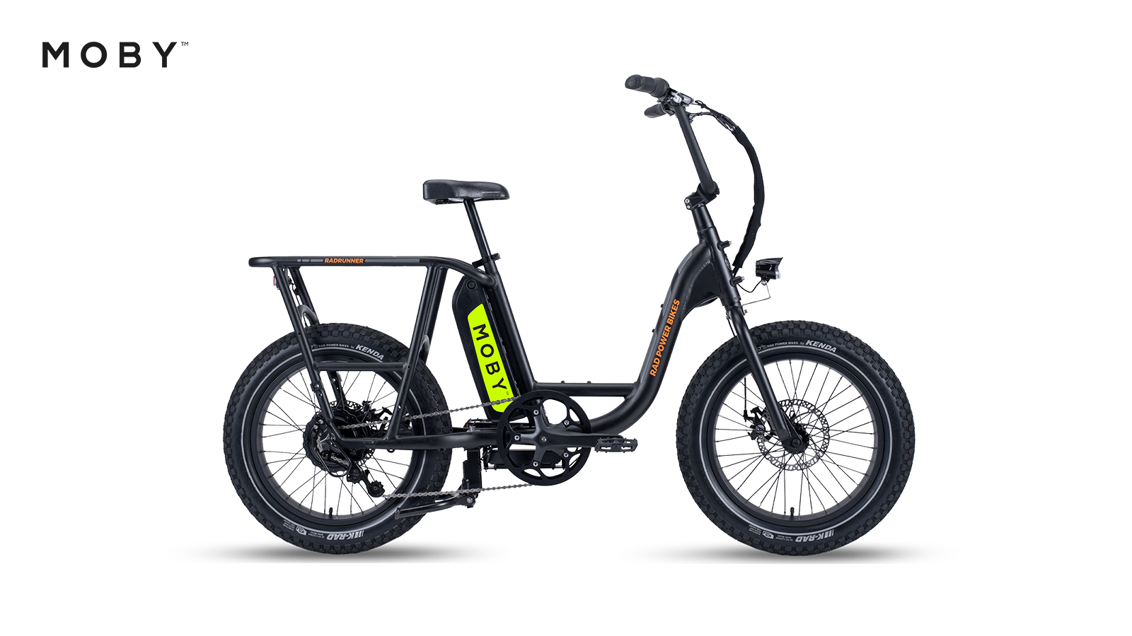 MOBY-branded RadRunner e-bike for weekly delivery rider subscriptions