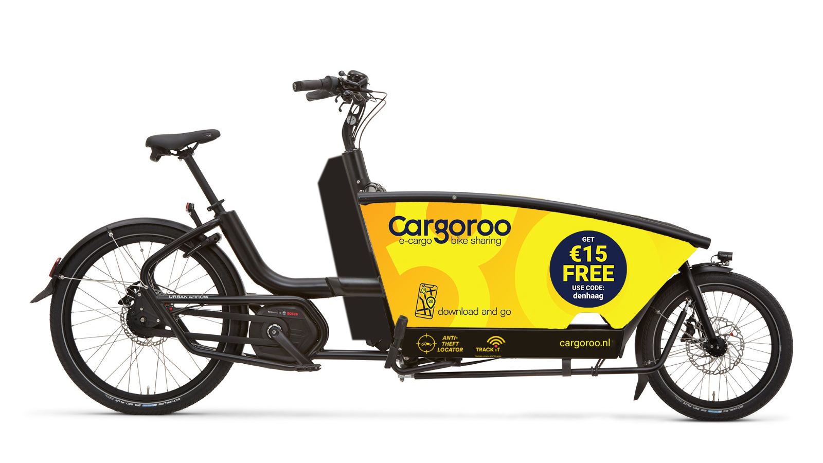 Cargoroo shared cargo bike with a family in Rotterdam